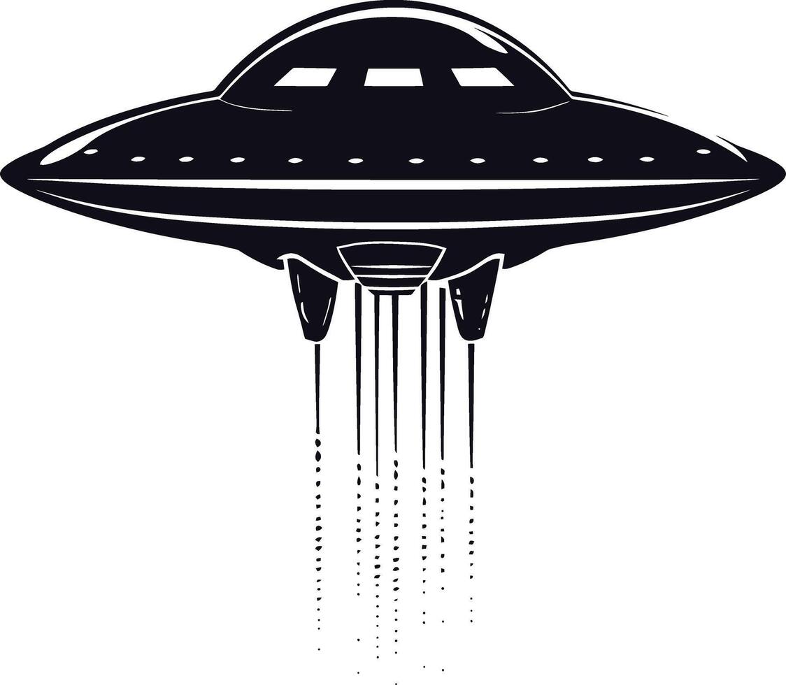 AI generated Silhouette flaying UFO black color only vector