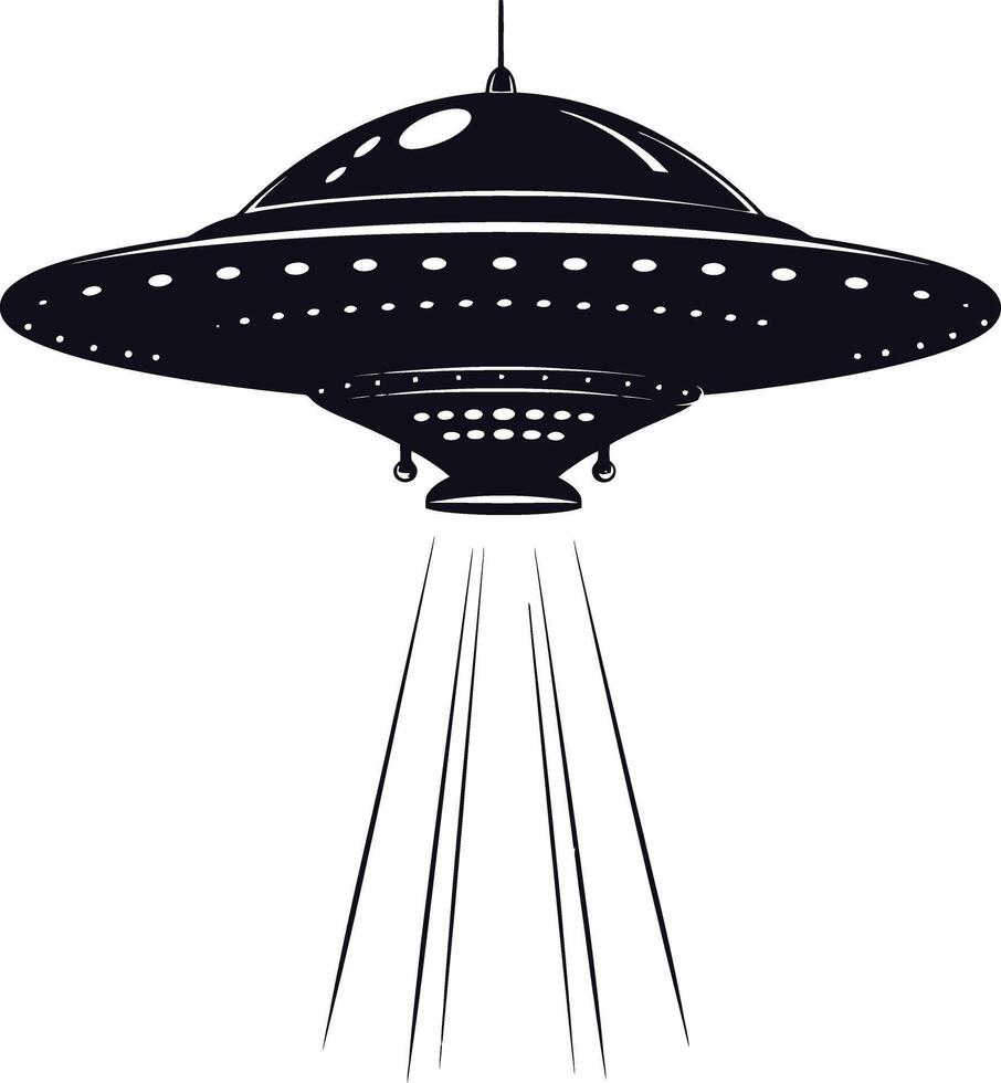 AI generated Silhouette flaying UFO black color only vector