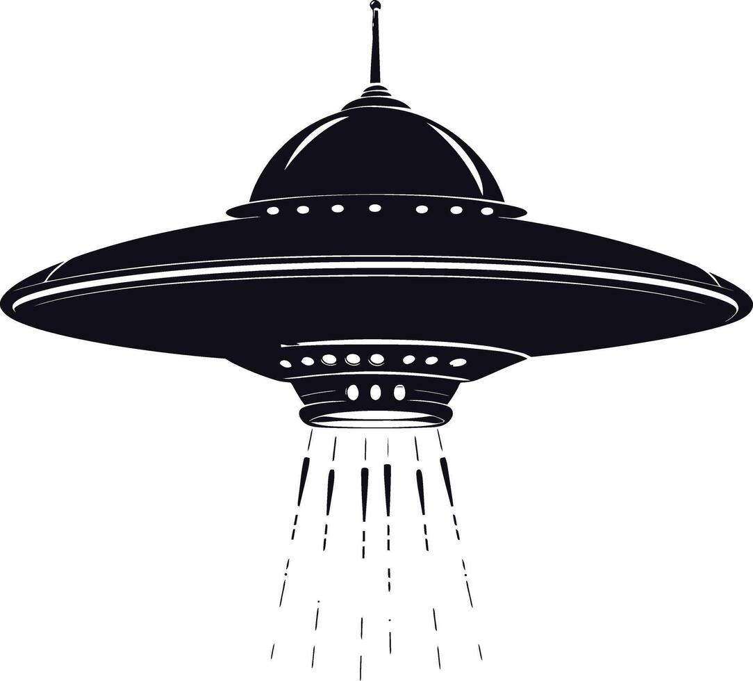 AI generated Silhouette flaying UFO black color only vector