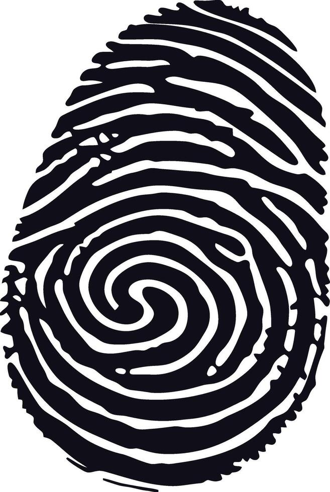 AI generated Silhouette finger print black color only full vector