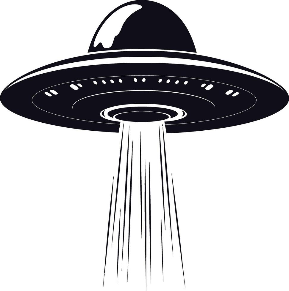 AI generated Silhouette flaying UFO black color only vector