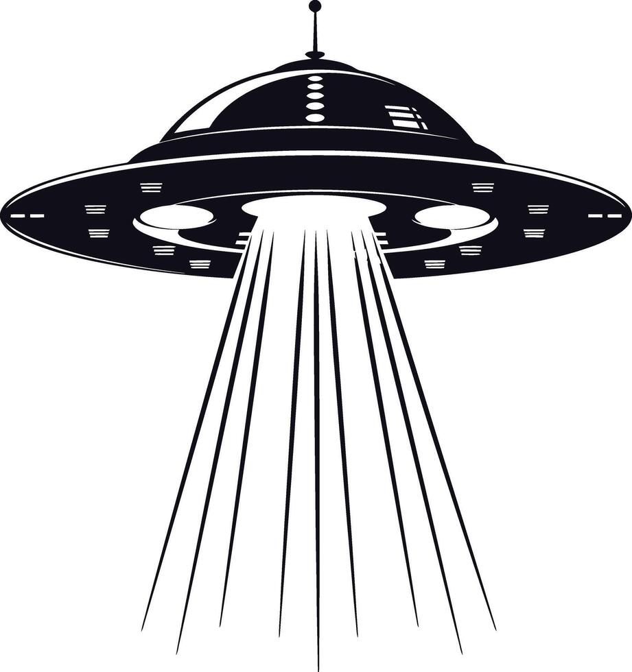 AI generated Silhouette flaying UFO black color only vector