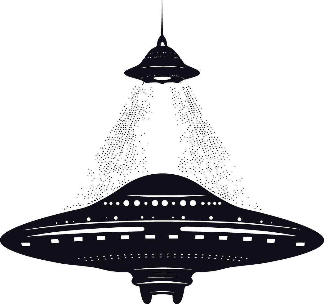 AI generated Silhouette flaying UFO black color only vector