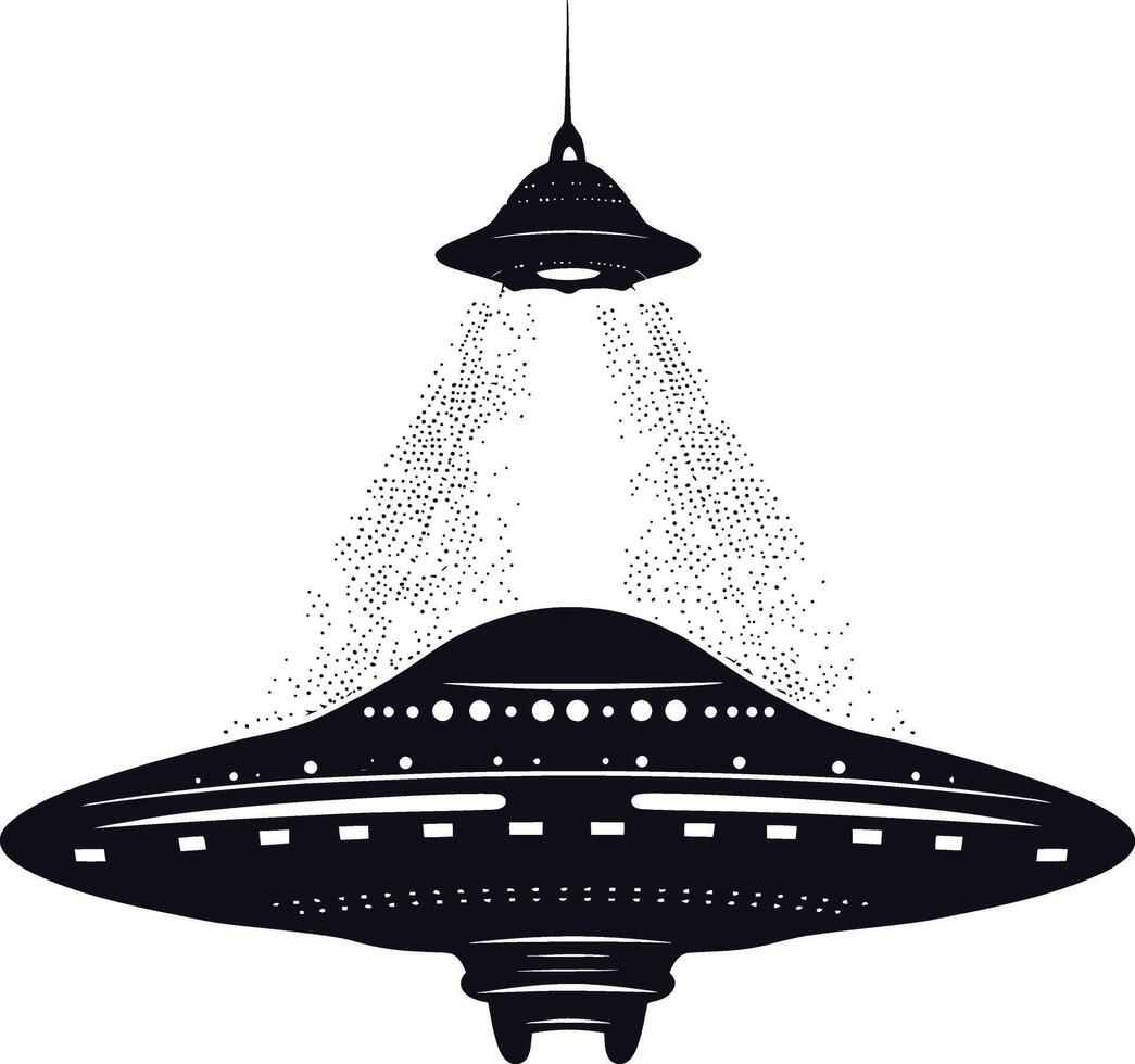 AI generated Silhouette flaying UFO black color only vector