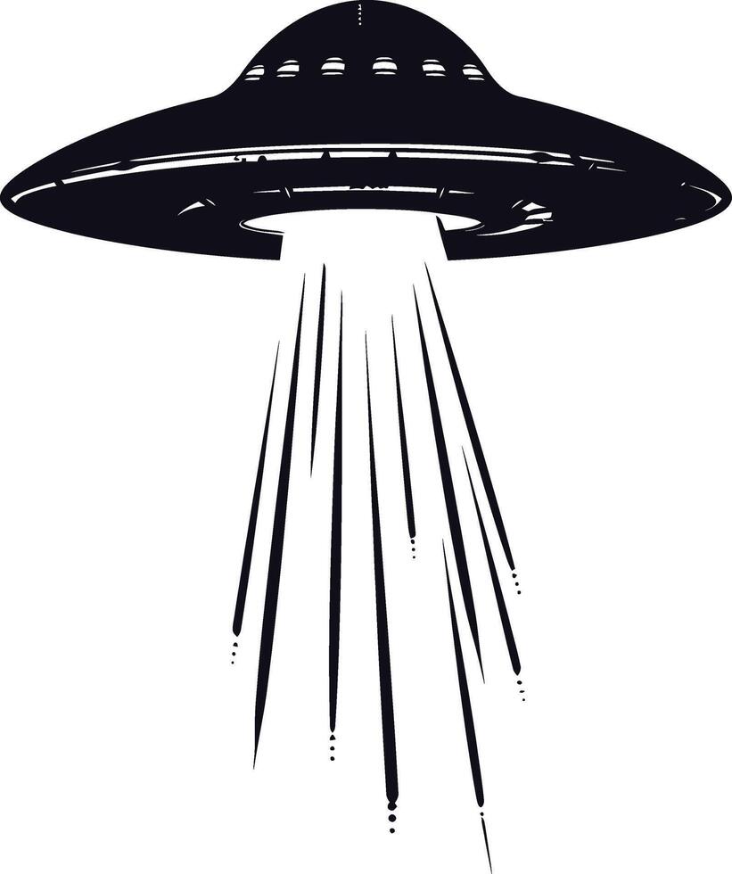 AI generated Silhouette flaying UFO black color only vector