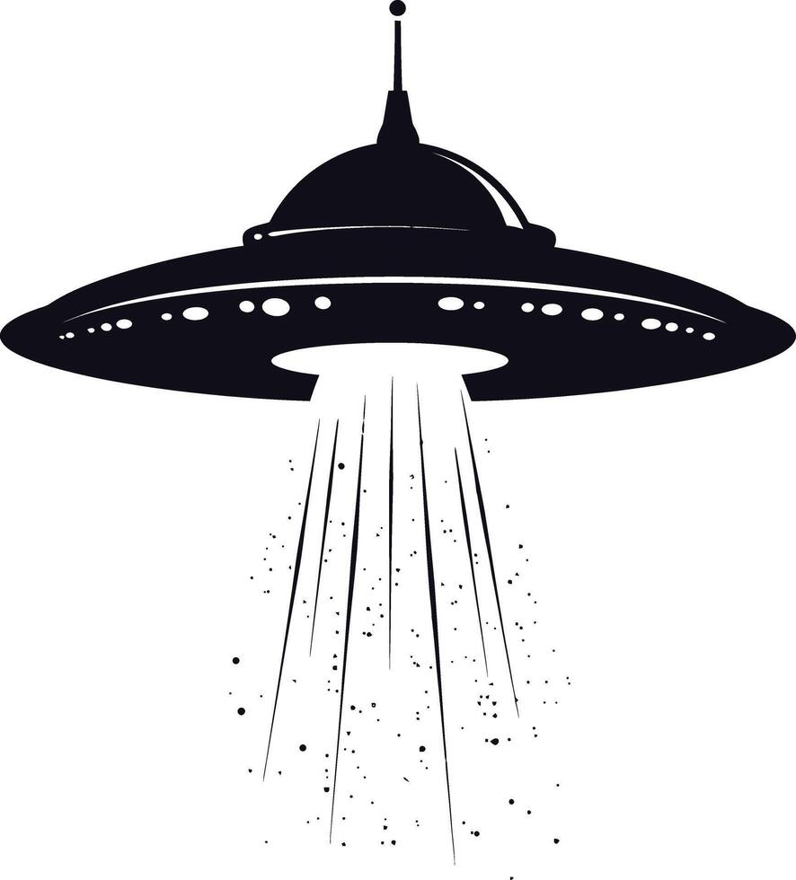 AI generated Silhouette flaying UFO black color only vector
