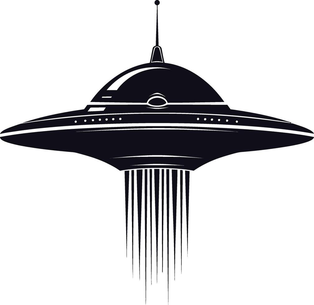 AI generated Silhouette flaying UFO black color only vector
