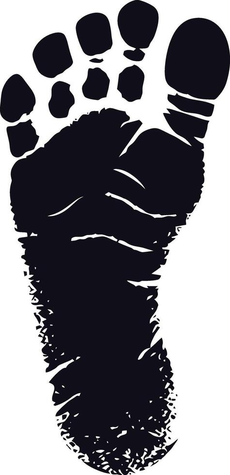 AI generated Silhouette foot print on the ground black color only vector