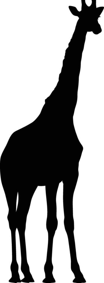 AI generated Silhouette giraffe black color only full body vector