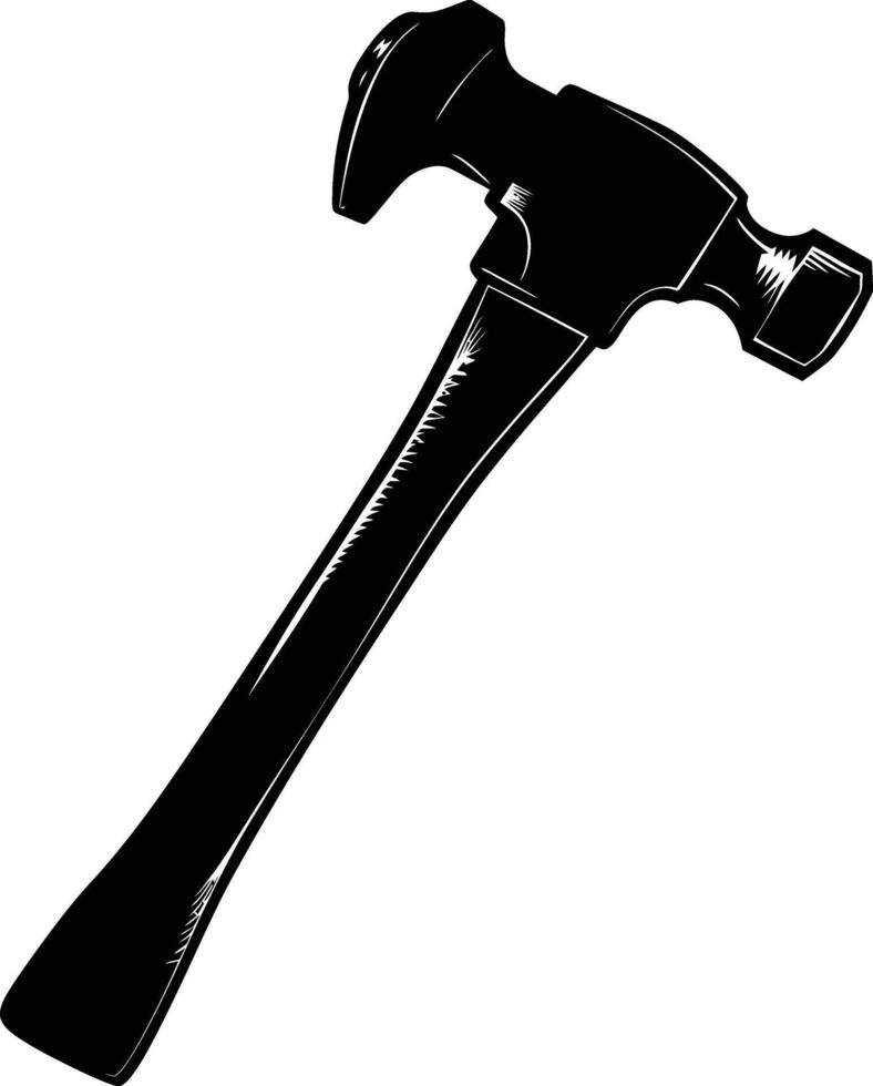 AI generated Silhouette hammer black color only vector