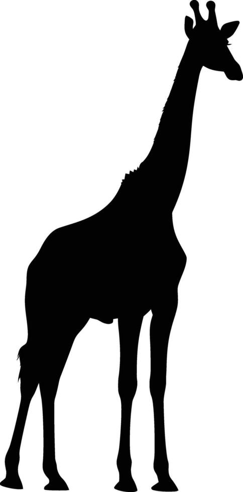 ai generado silueta jirafa negro color solamente lleno cuerpo vector