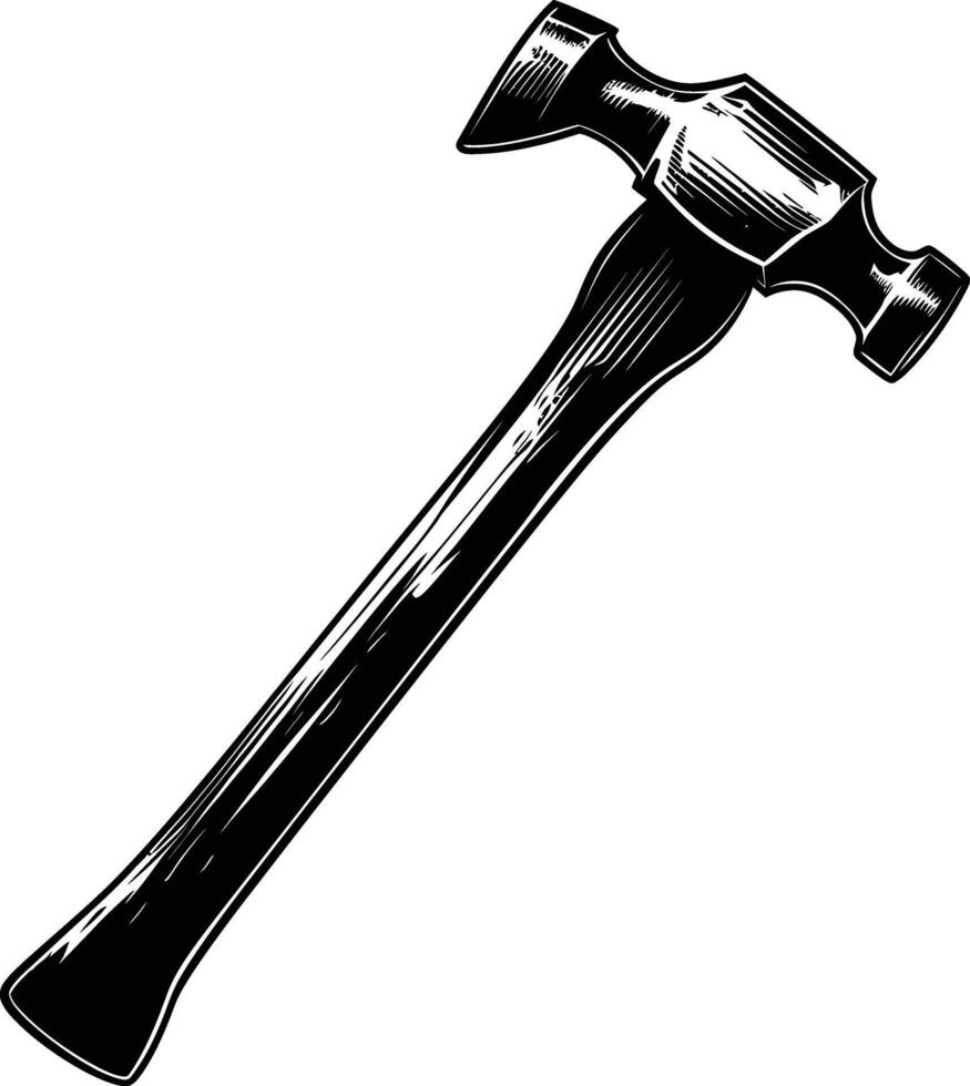 AI generated Silhouette hammer black color only vector