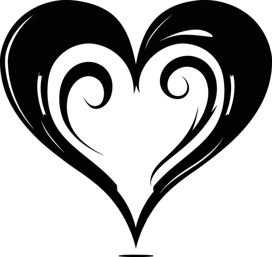 ai generado silueta corazón amor logo símbolo negro color solamente vector