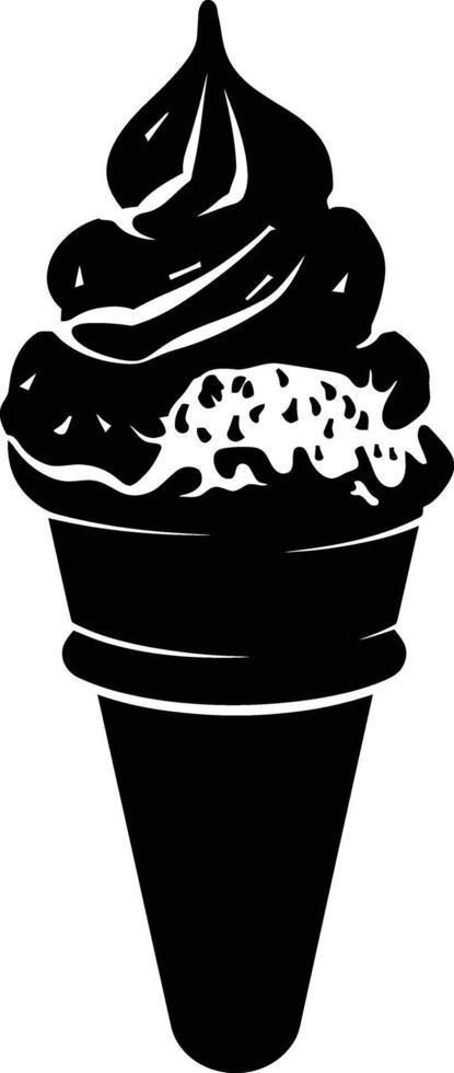 AI generated Silhouette ice cream black color only full body vector