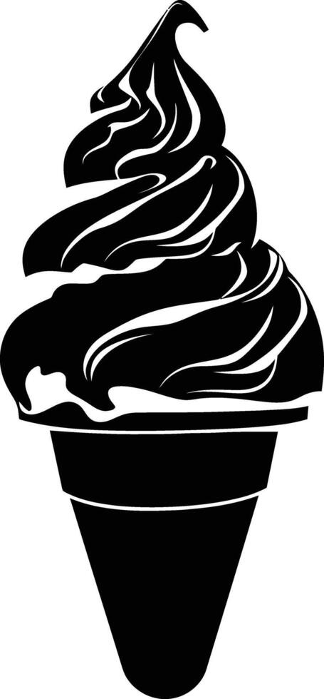 AI generated Silhouette ice cream black color only full body vector