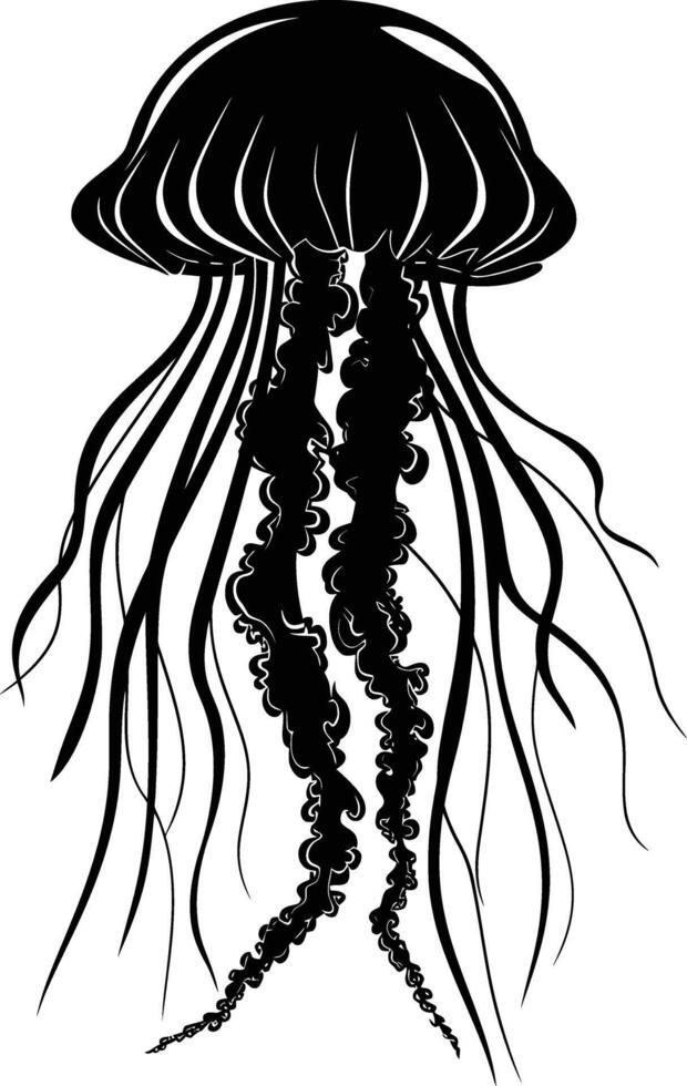 ai generado silueta Medusa negro color solamente vector