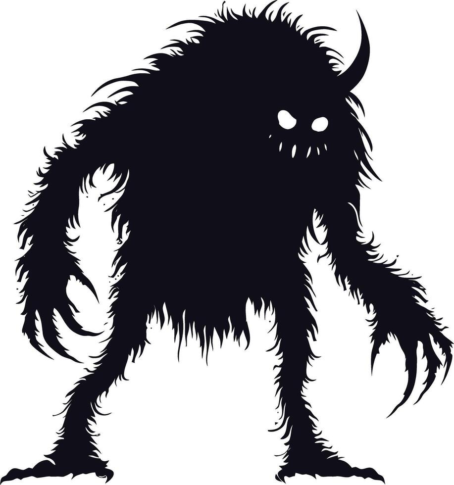 AI generated Silhouette monster black color only full body vector