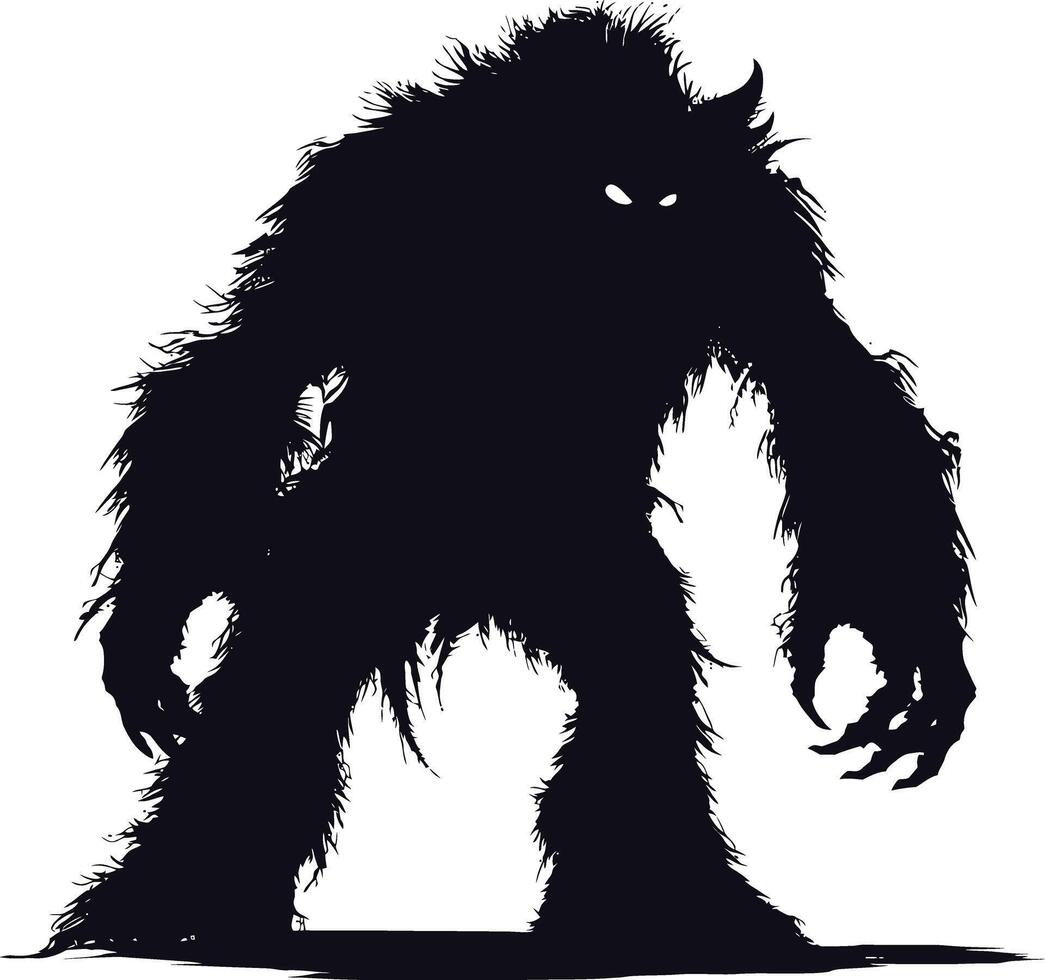 AI generated Silhouette monster black color only full body vector