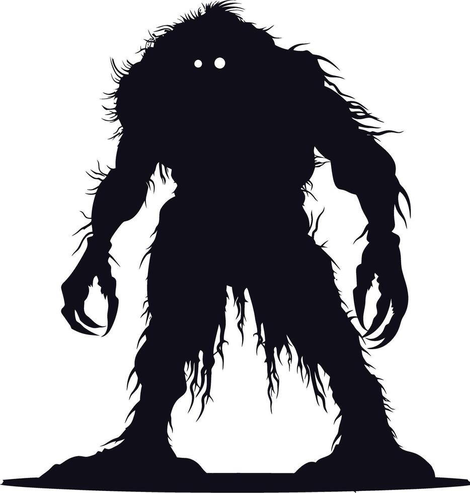 AI generated Silhouette monster black color only full body vector