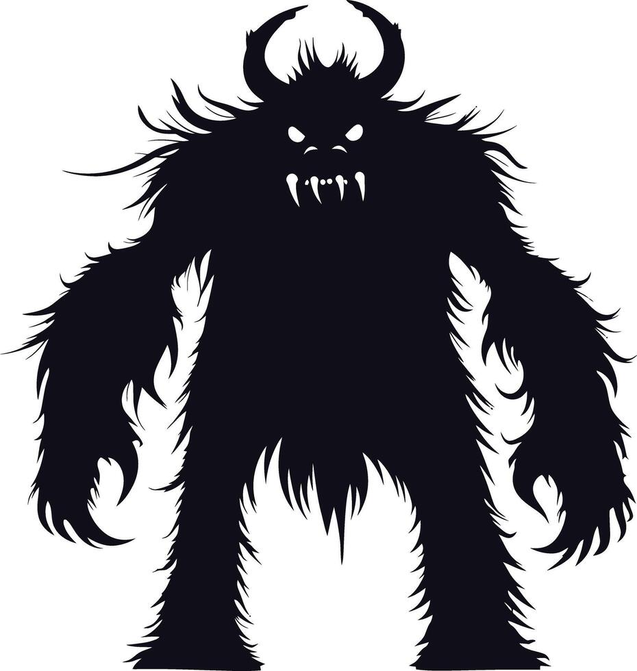 AI generated Silhouette monster black color only full body vector