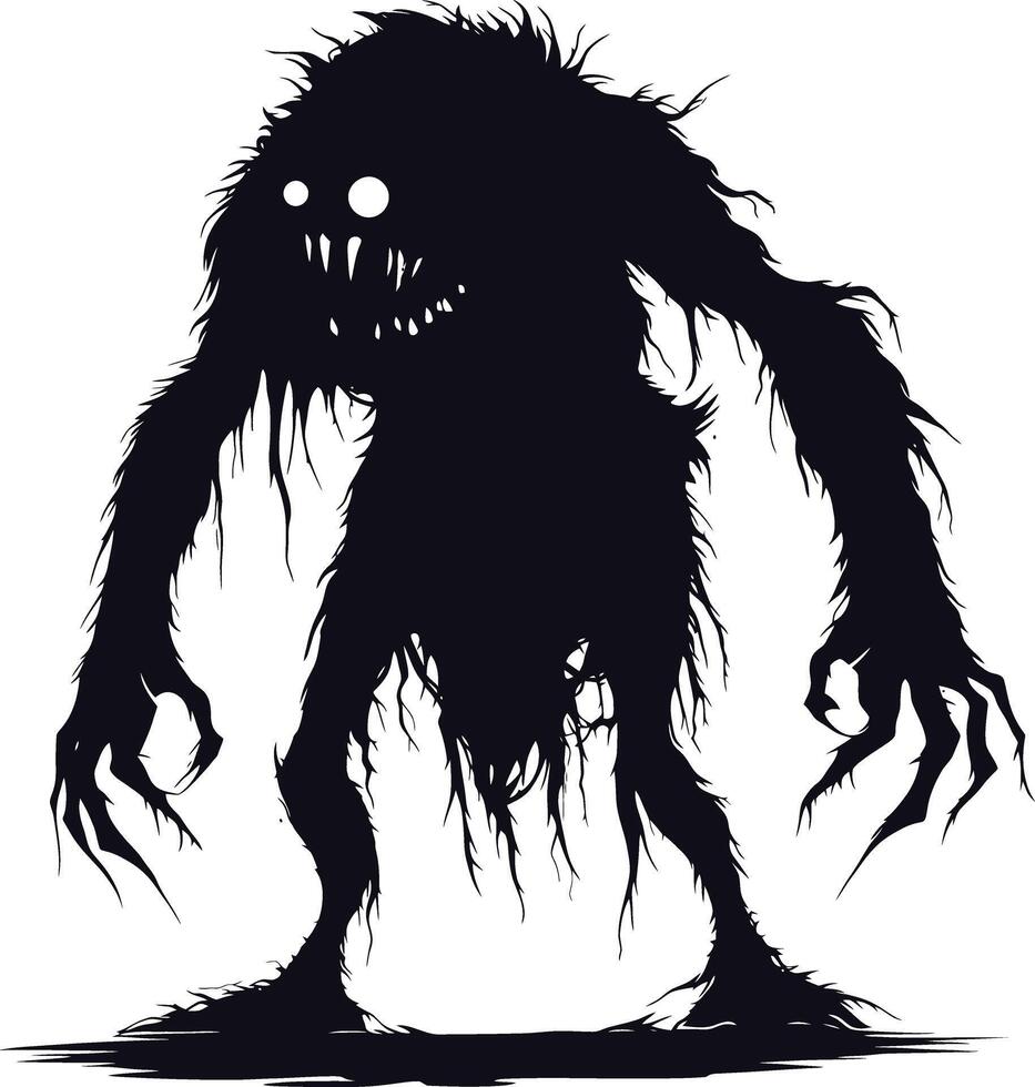 AI generated Silhouette monster black color only full body vector