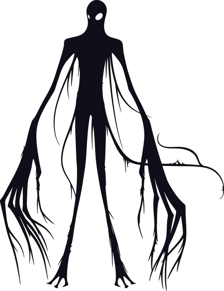 AI generated Silhouette monster black color only full body vector