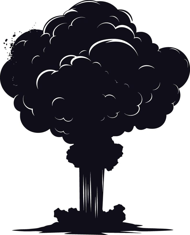 ai generado silueta nuclear explosión negro color solamente vector