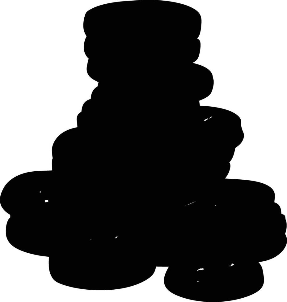 AI generated Silhouette pile of golden coin full body vector