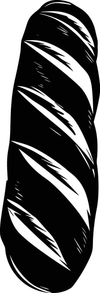 AI generated Silhouette bread baguette black color only vector