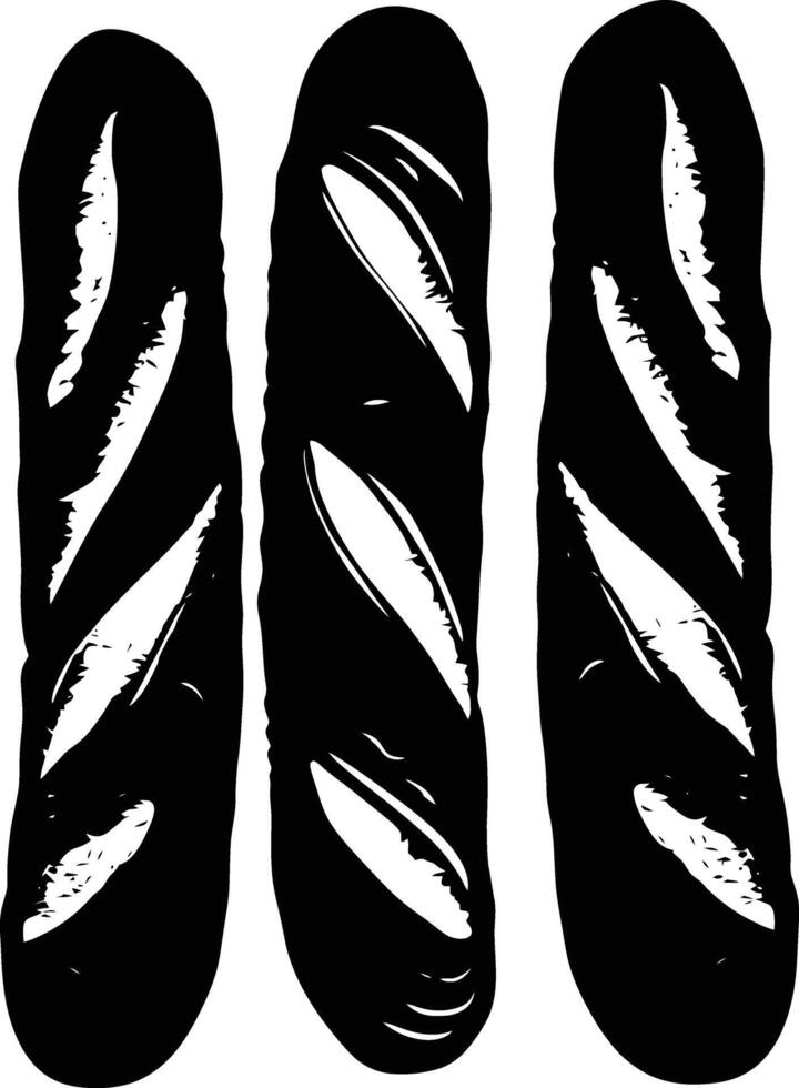 AI generated Silhouette bread baguette black color only vector