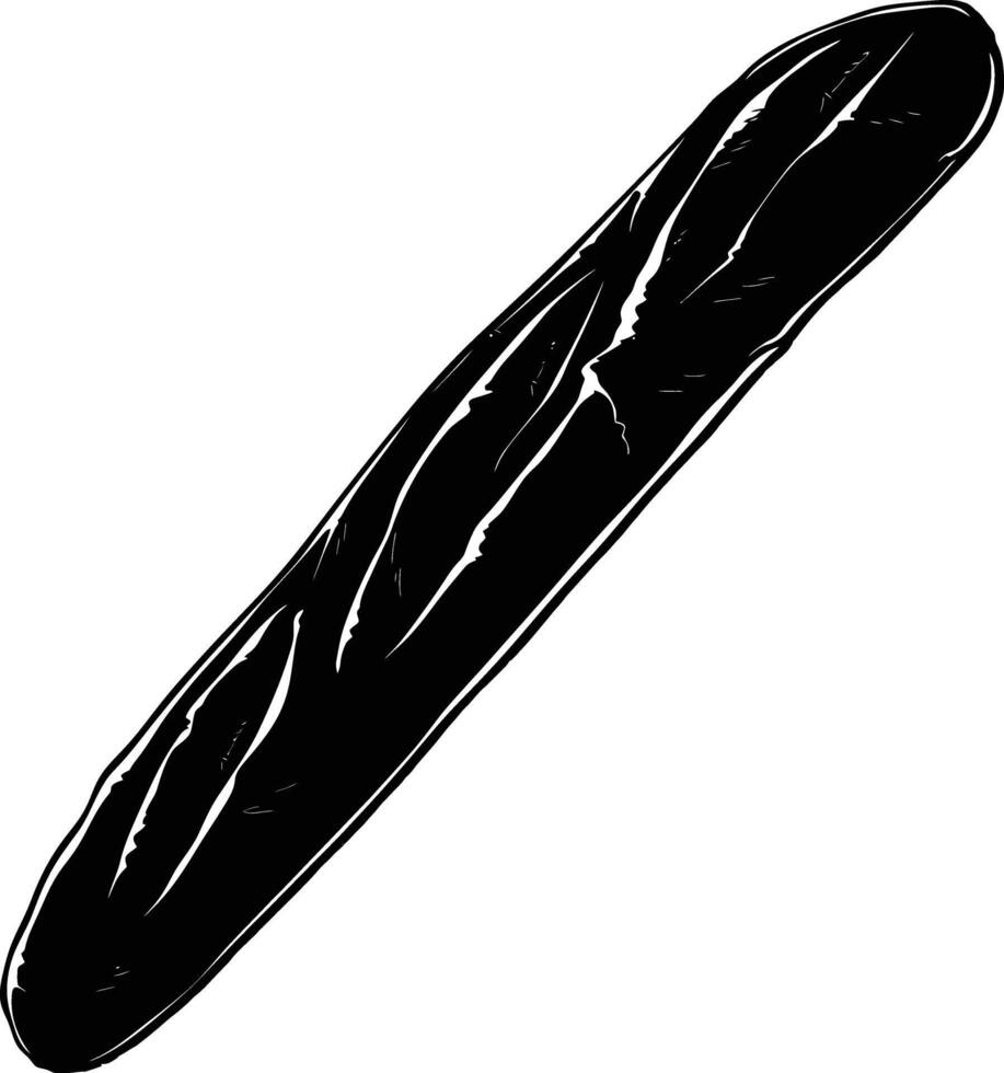 AI generated Silhouette bread baguette black color only vector