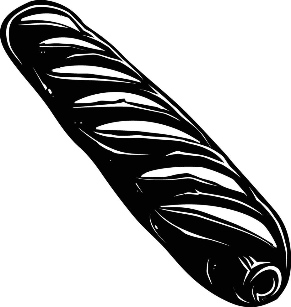 AI generated Silhouette bread baguette black color only vector