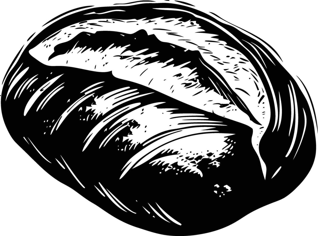 AI generated Silhouette bread sourdough black color only vector