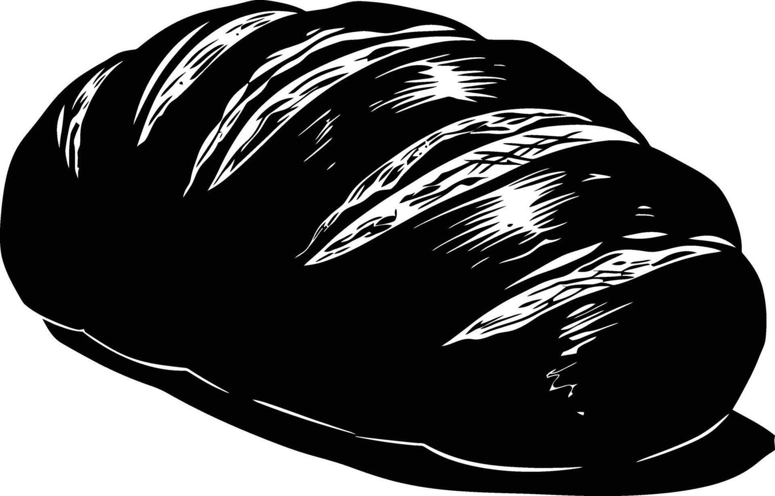 AI generated Silhouette bread sourdough black color only vector
