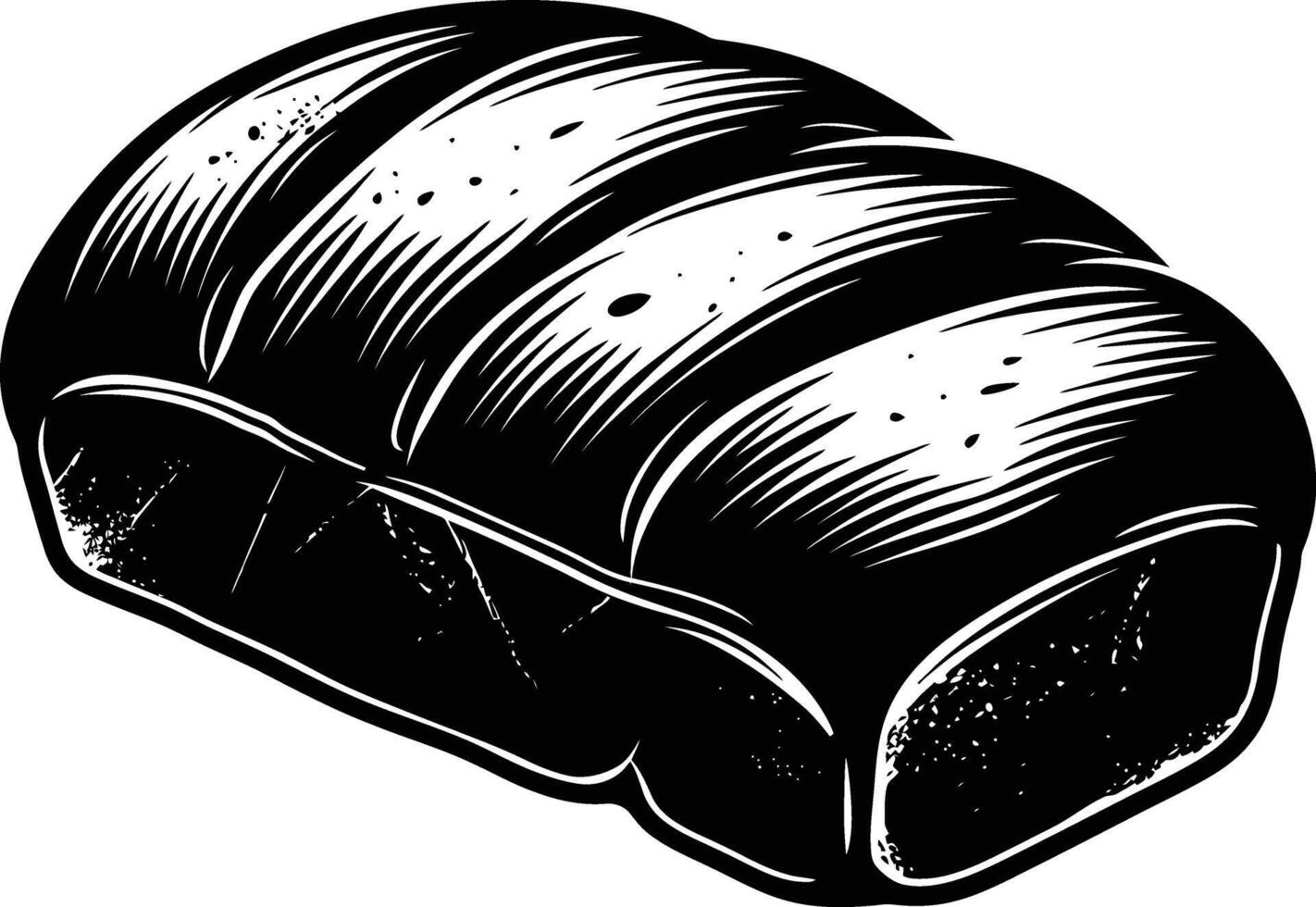 AI generated Silhouette bread sourdough black color only vector