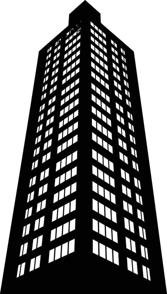 ai generado silueta edificio negro color solamente lleno cuerpo vector