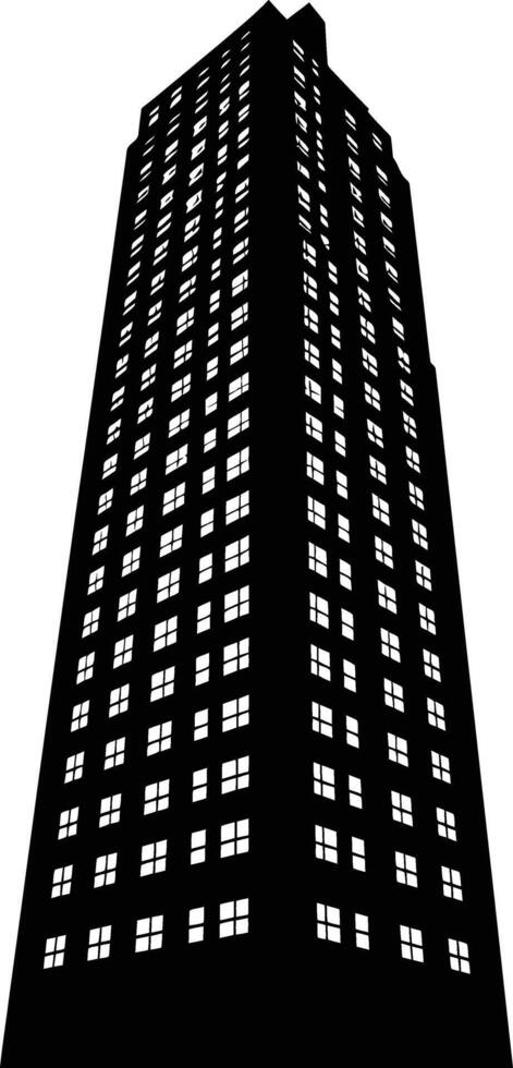 AI generated Silhouette building black color only full body vector