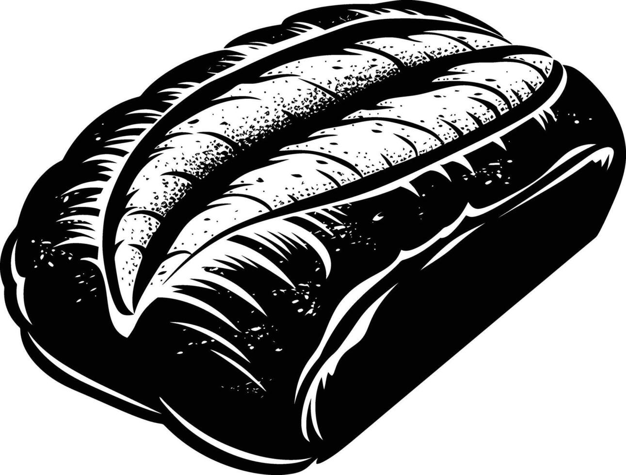 ai generado silueta un pan de masa fermentada negro color solamente vector