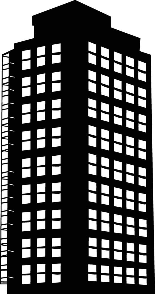 AI generated Silhouette building black color only full body vector