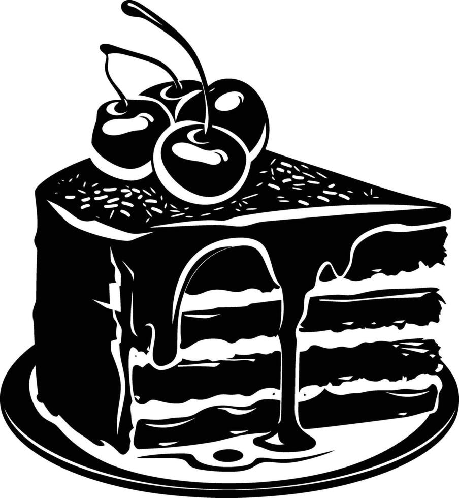 AI generated Silhouette cake black color only full body vector
