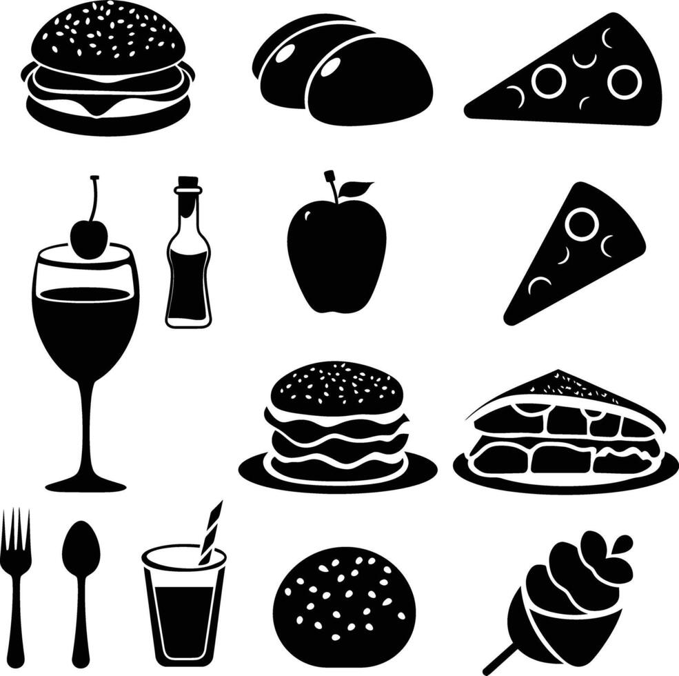 AI generated Silhouette culinary food black color only full body vector