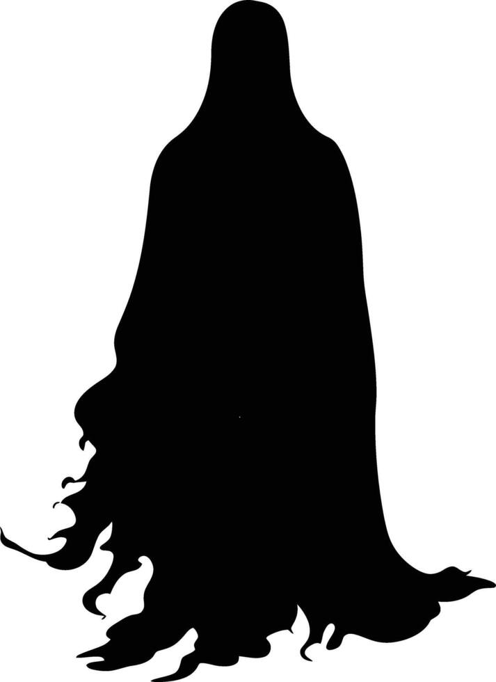 AI generated Silhouette ghost black color only full body body vector