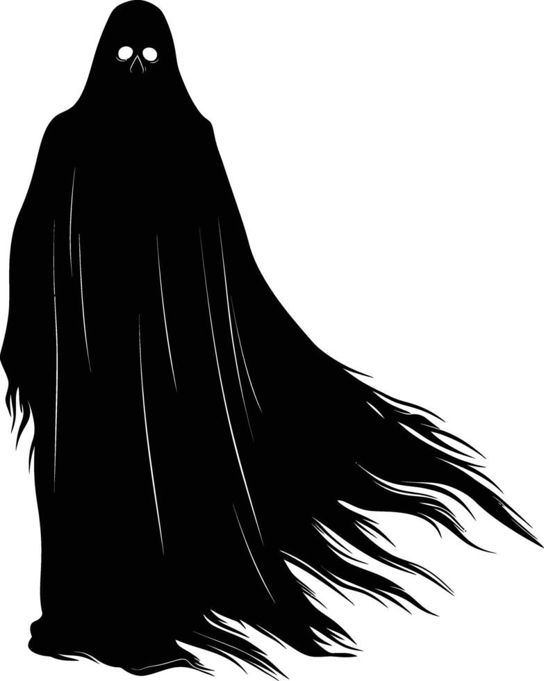 AI generated Silhouette ghost black color only full body body vector