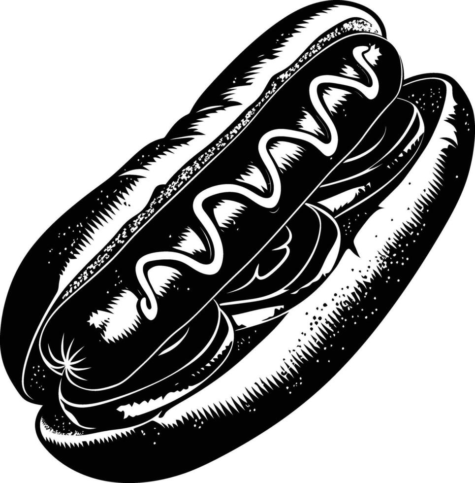 AI generated Silhouette hotdog black color only full body body vector