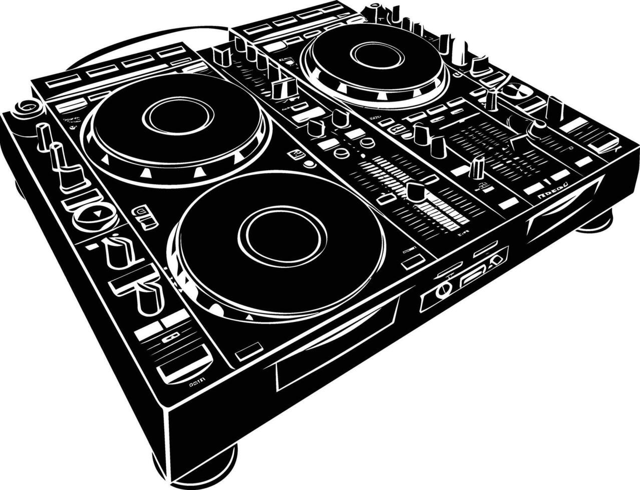 ai generado silueta DJ controlador negro color solamente vector