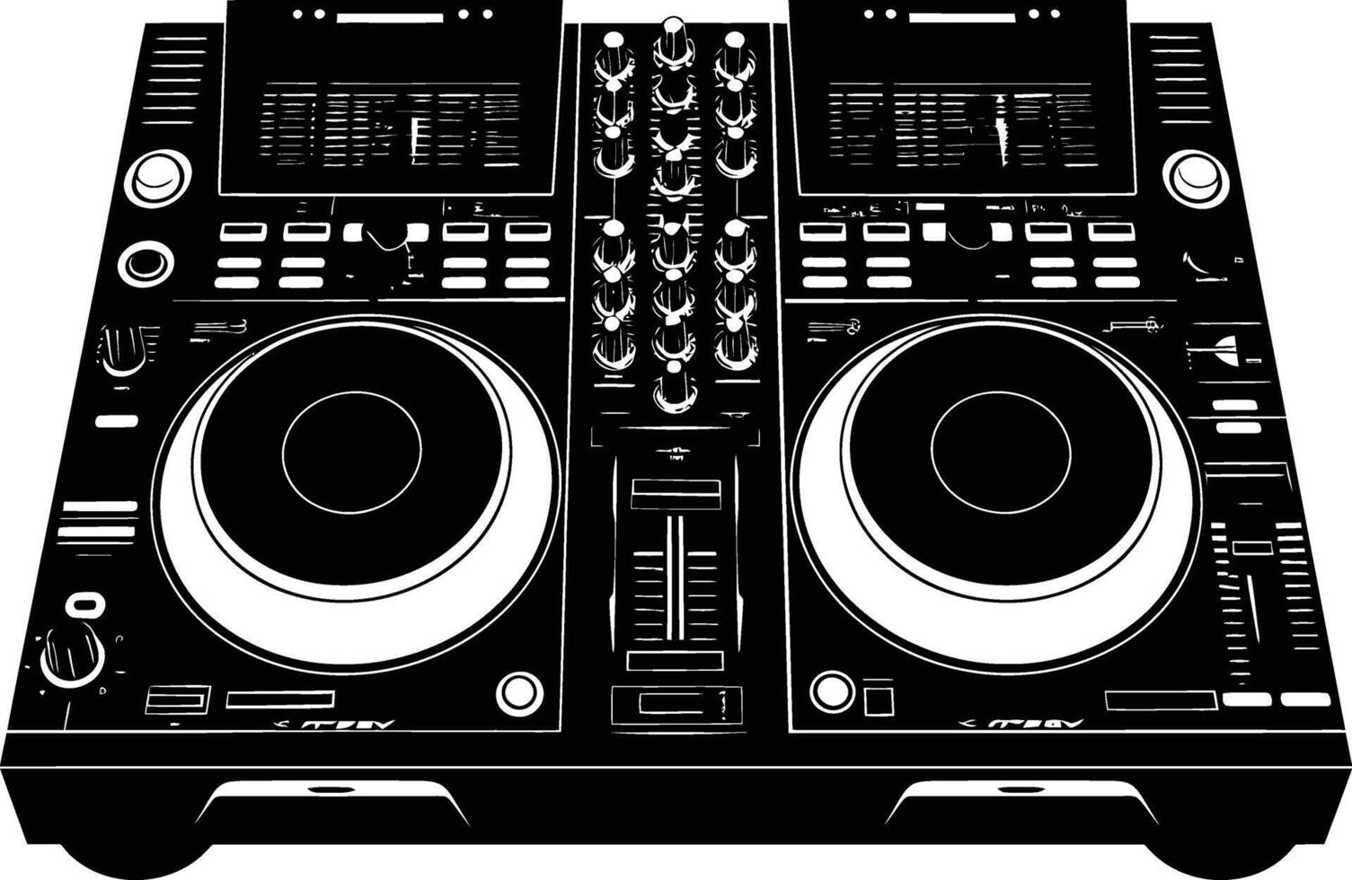 ai generado silueta DJ controlador negro color solamente vector