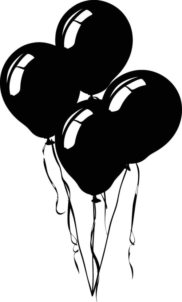 AI generated Silhouette balloon party black color only vector