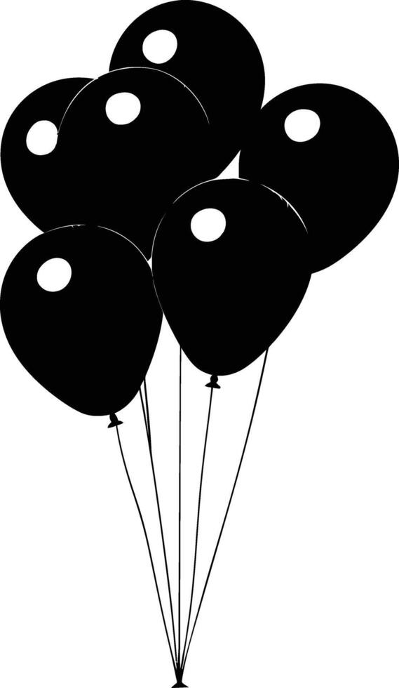 ai generado silueta globo fiesta negro color solamente vector