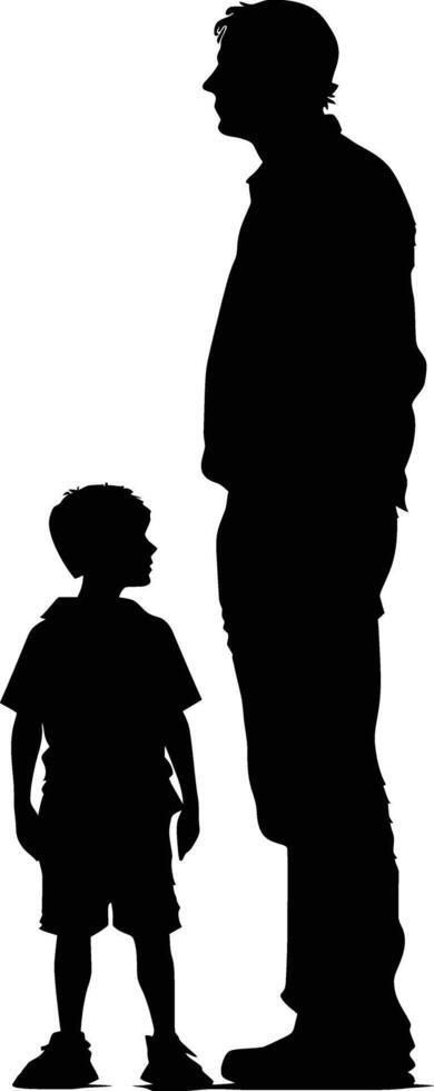 AI generated Silhouette for father day moment black color only full body vector