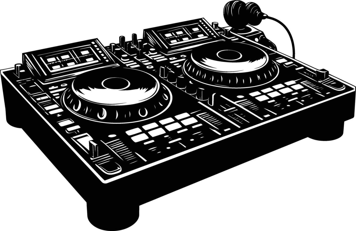 ai generado silueta DJ controlador negro color solamente vector